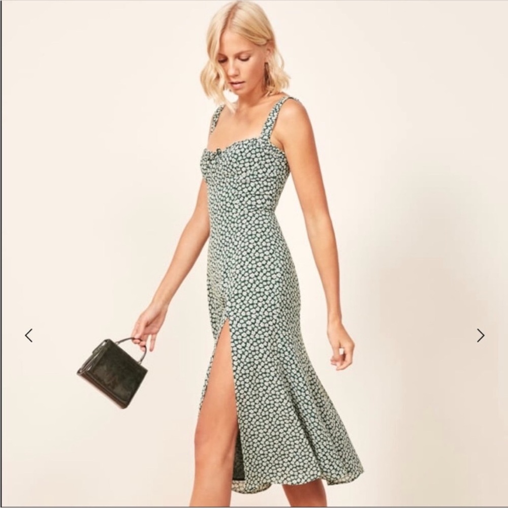 Reformation peridot Green Floral Maxi Dress
